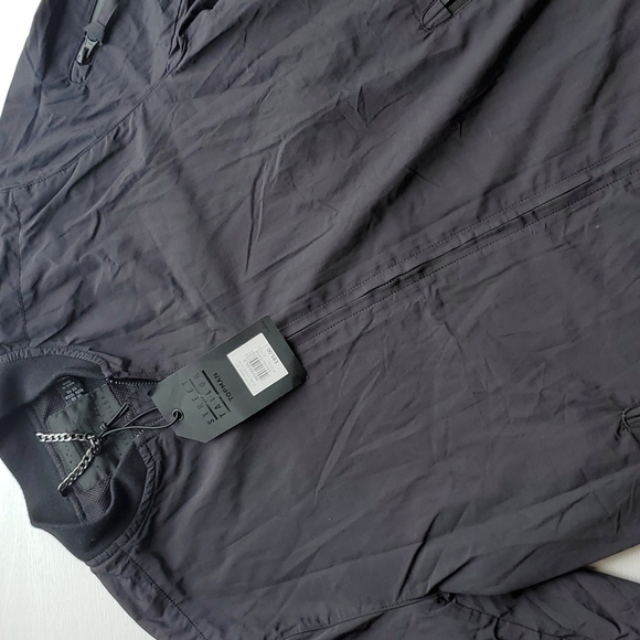 TOPMAN Street Tailor Black Lightweight Long Windbreaker Jacket 40 NWT - Picture 3 of 6